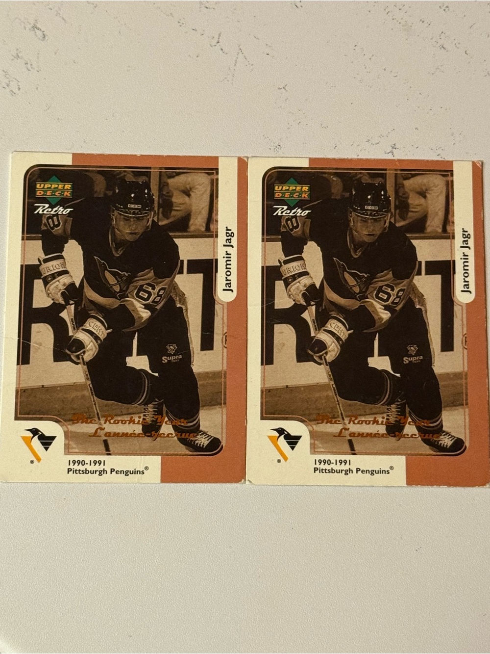 Jaromír Jágr 1990‑91 Upper Deck Rookie Hockey Cards (Pittsburgh Penguins)